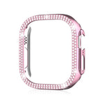 Caixa de Relógio PC Oca com Dupla Fileira de Diamantes, Para Apple Watch Ultra 2 / Ultra 49mm