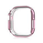 Caixa de Relógio PC Oca com Dupla Fileira de Diamantes, Para Apple Watch Ultra 2 / Ultra 49mm
