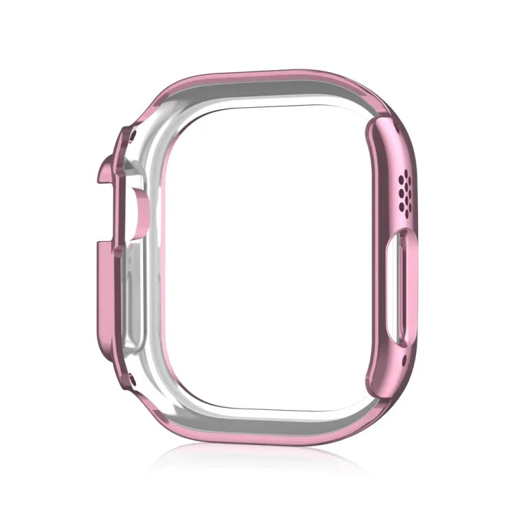 Caixa de Relógio PC Oca com Dupla Fileira de Diamantes, Para Apple Watch Ultra 2 / Ultra 49mm