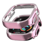 Caixa de Relógio PC Oca com Dupla Fileira de Diamantes, Para Apple Watch Ultra 2 / Ultra 49mm