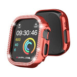 Caixa de Relógio PC Oca com Dupla Fileira de Diamantes, Para Apple Watch Ultra 2 / Ultra 49mm