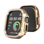 Caixa de Relógio PC Oca com Dupla Fileira de Diamantes, Para Apple Watch Ultra 2 / Ultra 49mm