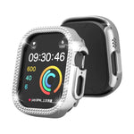 Caixa de Relógio PC Oca com Dupla Fileira de Diamantes, Para Apple Watch Ultra 2 / Ultra 49mm