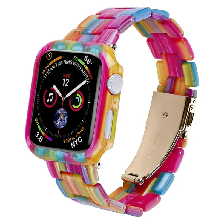 Kit de Caixa de Pulseira de Relógio em PC de Resina Impressa, Para Apple Watch Series 6/5/4/SE 44mm, Para Apple Watch Series 6/5/4/SE 40mm, Para Apple Watch Series 9 / 8 / 7 45mm, Para Apple Watch Series 9 / 8 / 7 41mm