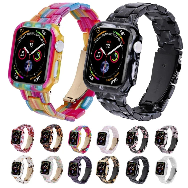 Kit de Caixa de Pulseira de Relógio em PC de Resina Impressa, Para Apple Watch Series 6/5/4/SE 44mm, Para Apple Watch Series 6/5/4/SE 40mm, Para Apple Watch Series 9 / 8 / 7 45mm, Para Apple Watch Series 9 / 8 / 7 41mm