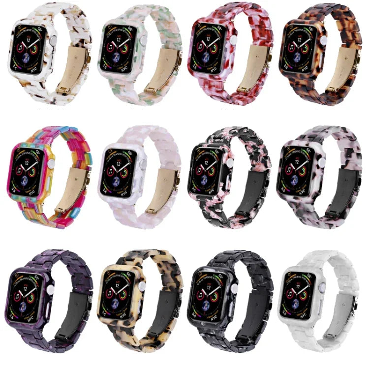 Kit de Caixa de Pulseira de Relógio em PC de Resina Impressa, Para Apple Watch Series 6/5/4/SE 44mm, Para Apple Watch Series 6/5/4/SE 40mm, Para Apple Watch Series 9 / 8 / 7 45mm, Para Apple Watch Series 9 / 8 / 7 41mm