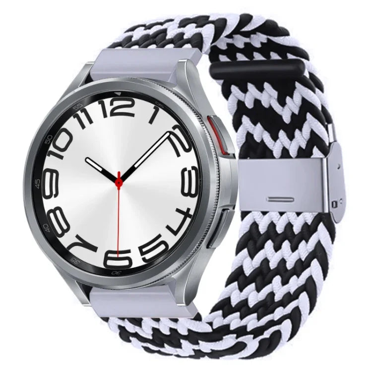 Pulseira de Relógio com Fivela em Metal Trançado de Nylon, Para Samsung Galaxy Watch 6 / 6 Classic