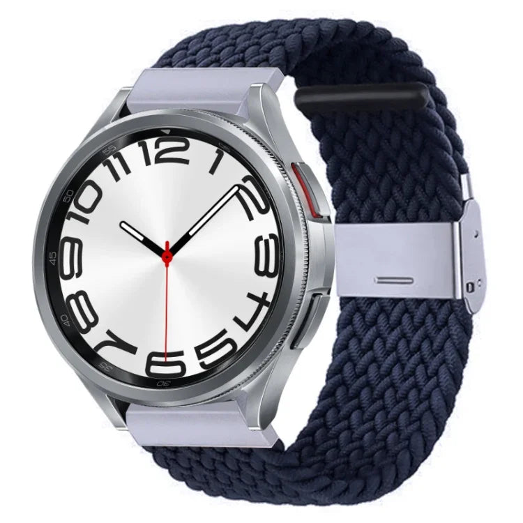 Pulseira de Relógio com Fivela em Metal Trançado de Nylon, Para Samsung Galaxy Watch 6 / 6 Classic