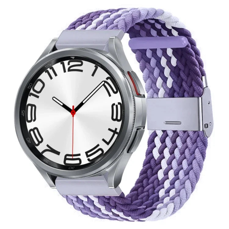 Pulseira de Relógio com Fivela em Metal Trançado de Nylon, Para Samsung Galaxy Watch 6 / 6 Classic