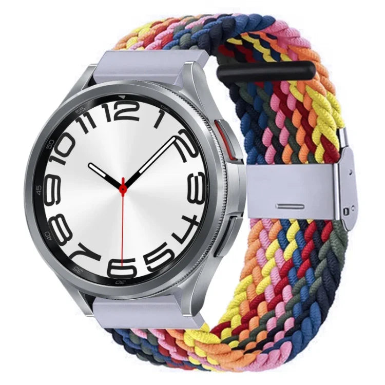 Pulseira de Relógio com Fivela em Metal Trançado de Nylon, Para Samsung Galaxy Watch 6 / 6 Classic