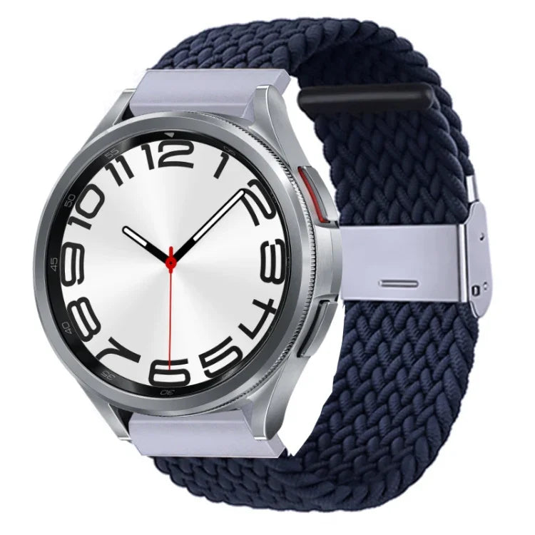 Pulseira de Relógio com Fivela em Metal Trançado de Nylon, Para Samsung Galaxy Watch 6 / 6 Classic