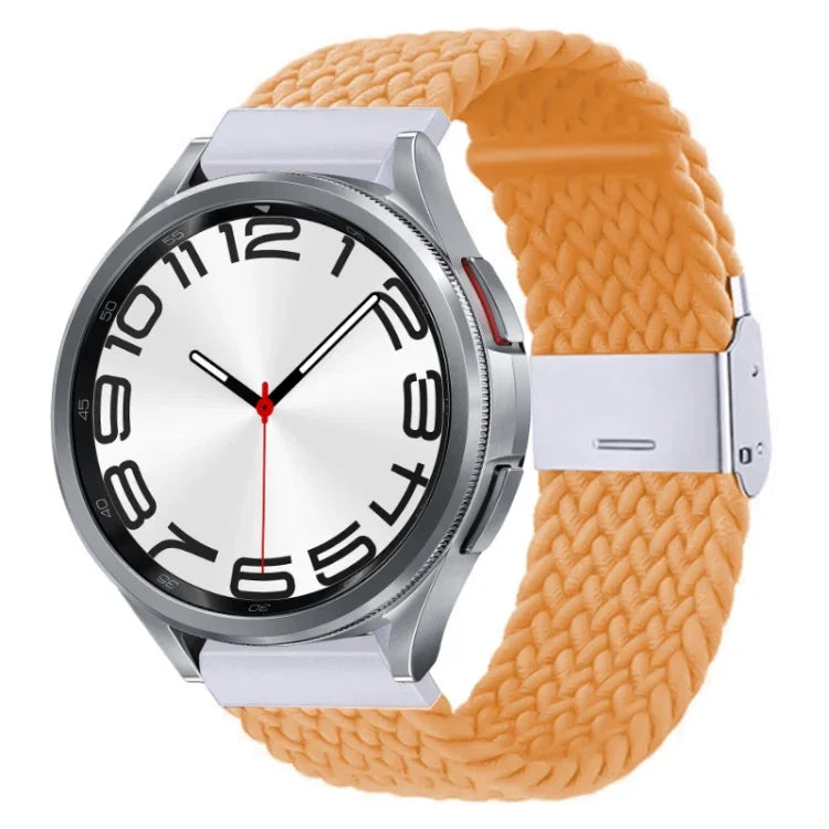 Pulseira de Relógio com Fivela em Metal Trançado de Nylon, Para Samsung Galaxy Watch 6 / 6 Classic