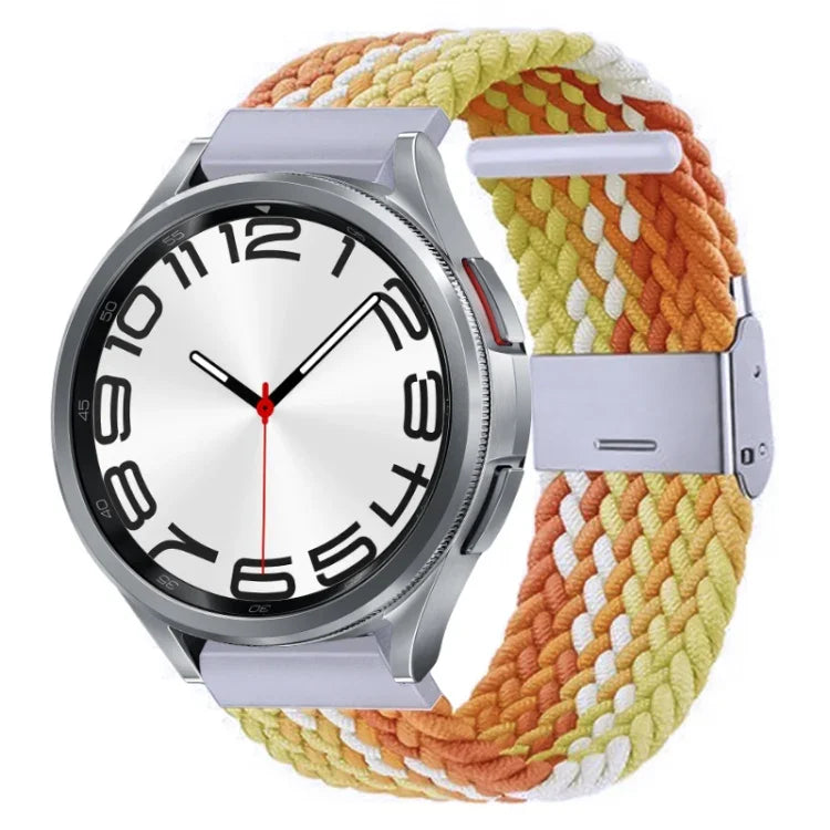 Pulseira de Relógio com Fivela em Metal Trançado de Nylon, Para Samsung Galaxy Watch 6 / 6 Classic