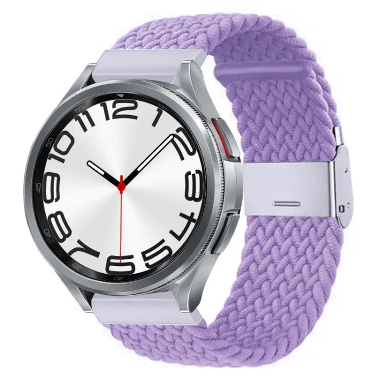 Pulseira de Relógio com Fivela em Metal Trançado de Nylon, Para Samsung Galaxy Watch 6 / 6 Classic