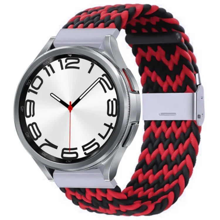 Pulseira de Relógio com Fivela em Metal Trançado de Nylon, Para Samsung Galaxy Watch 6 / 6 Classic