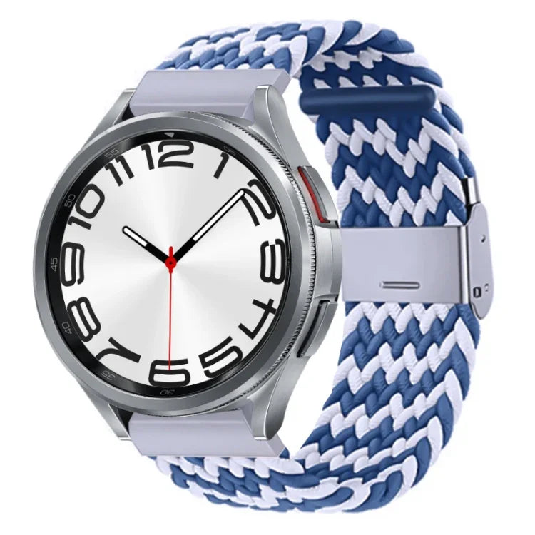 Pulseira de Relógio com Fivela em Metal Trançado de Nylon, Para Samsung Galaxy Watch 6 / 6 Classic