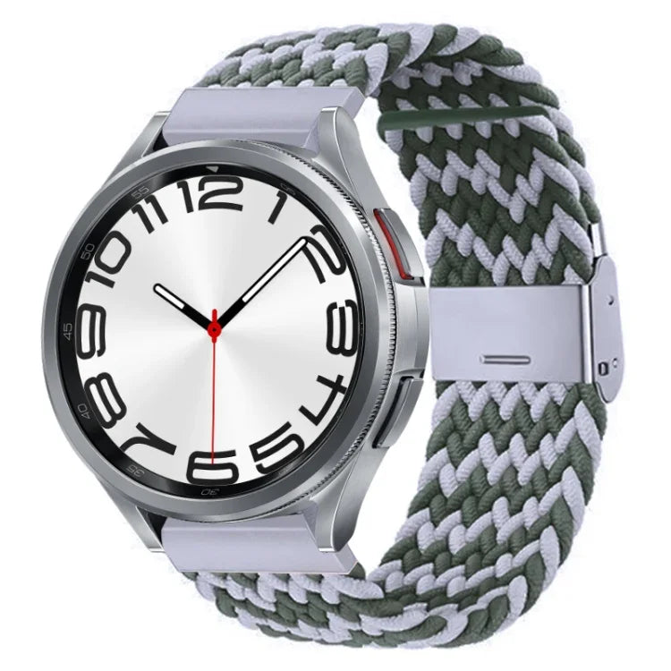 Pulseira de Relógio com Fivela em Metal Trançado de Nylon, Para Samsung Galaxy Watch 6 / 6 Classic