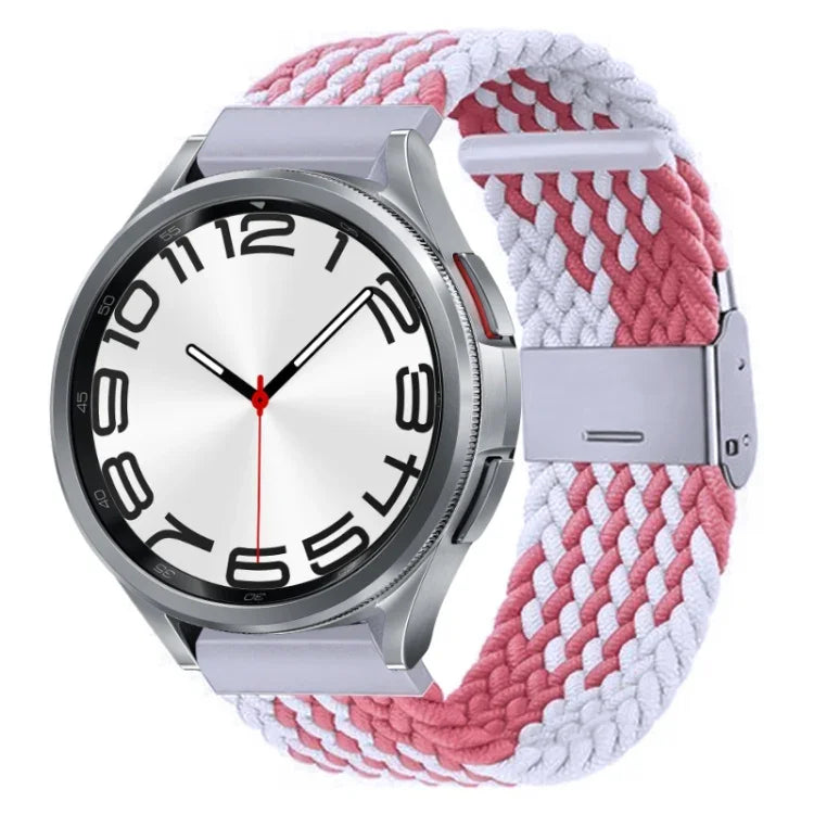 Pulseira de Relógio com Fivela em Metal Trançado de Nylon, Para Samsung Galaxy Watch 6 / 6 Classic