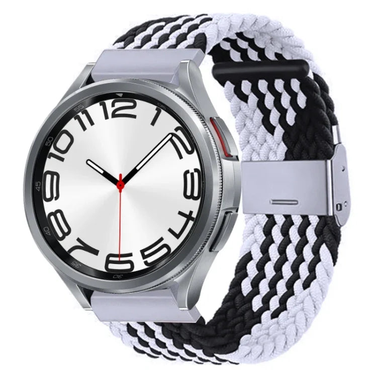 Pulseira de Relógio com Fivela em Metal Trançado de Nylon, Para Samsung Galaxy Watch 6 / 6 Classic