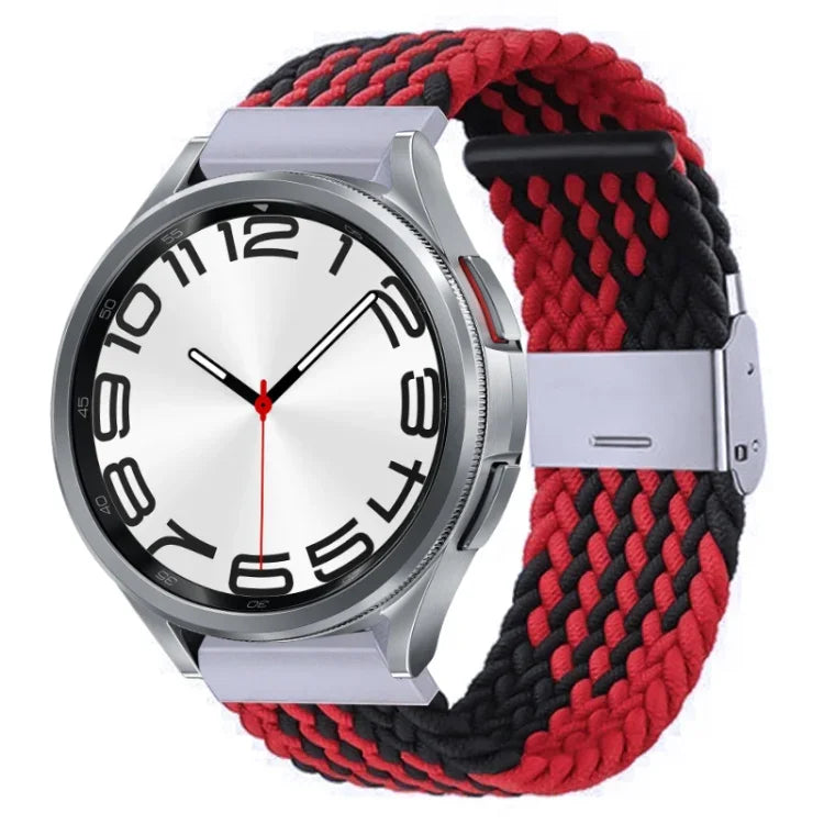 Pulseira de Relógio com Fivela em Metal Trançado de Nylon, Para Samsung Galaxy Watch 6 / 6 Classic