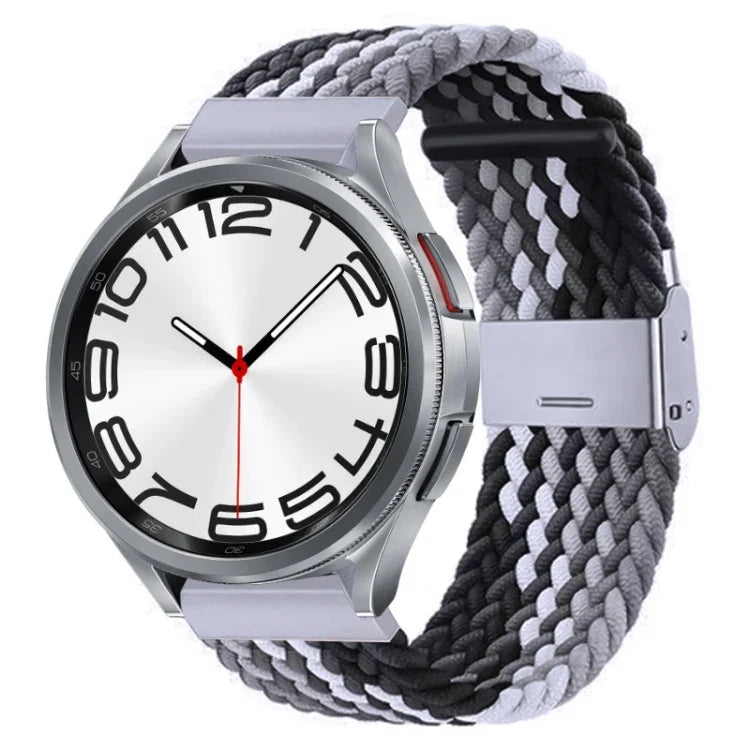 Pulseira de Relógio com Fivela em Metal Trançado de Nylon, Para Samsung Galaxy Watch 6 / 6 Classic