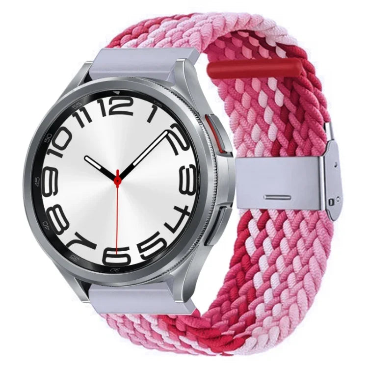 Pulseira de Relógio com Fivela em Metal Trançado de Nylon, Para Samsung Galaxy Watch 6 / 6 Classic
