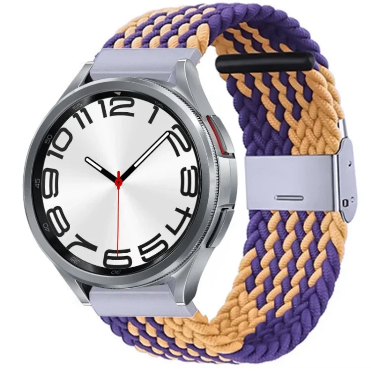 Pulseira de Relógio com Fivela em Metal Trançado de Nylon, Para Samsung Galaxy Watch 6 / 6 Classic