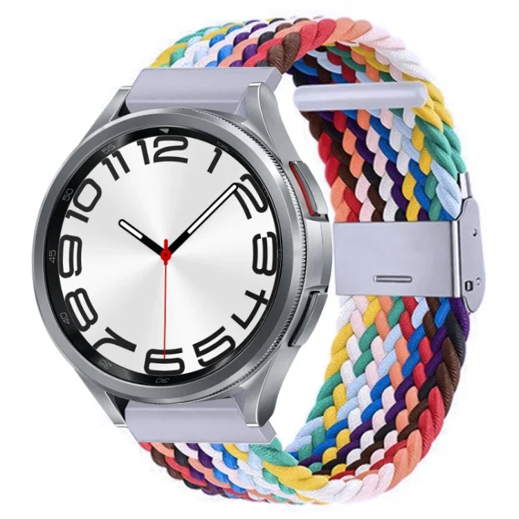 Pulseira de Relógio com Fivela em Metal Trançado de Nylon, Para Samsung Galaxy Watch 6 / 6 Classic