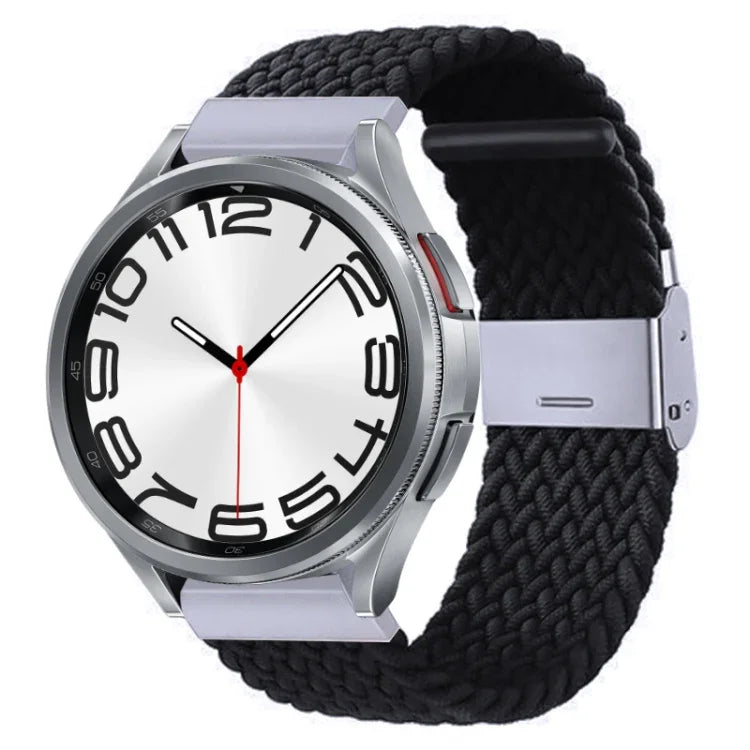 Pulseira de Relógio com Fivela em Metal Trançado de Nylon, Para Samsung Galaxy Watch 6 / 6 Classic
