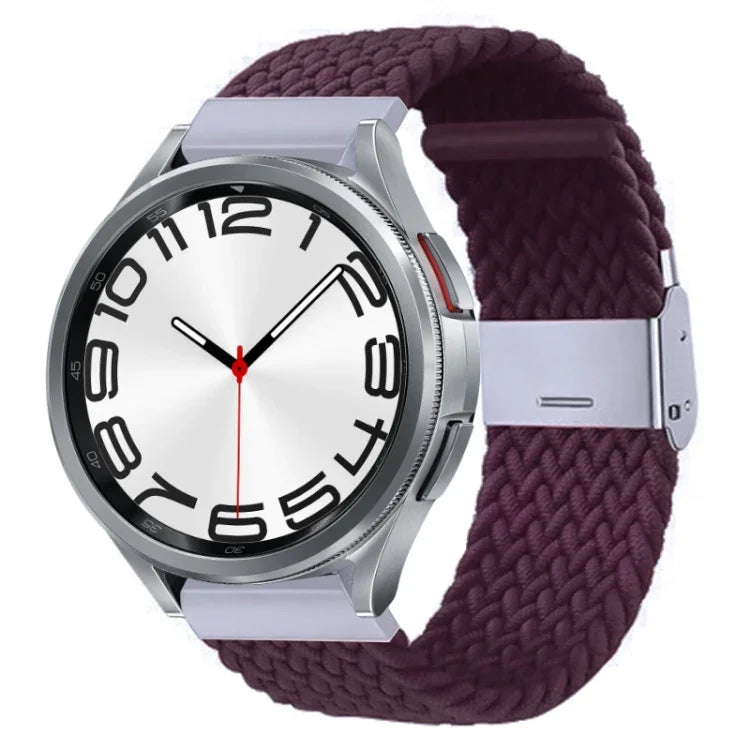 Pulseira de Relógio com Fivela em Metal Trançado de Nylon, Para Samsung Galaxy Watch 6 / 6 Classic