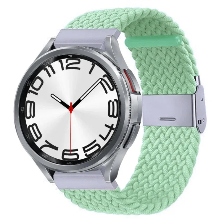 Pulseira de Relógio com Fivela em Metal Trançado de Nylon, Para Samsung Galaxy Watch 6 / 6 Classic