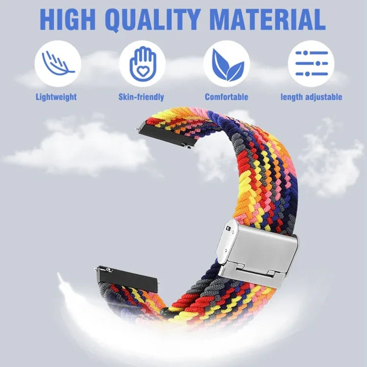 Pulseira de Relógio com Fivela em Metal Trançado de Nylon, Para Samsung Galaxy Watch 6 / 6 Classic
