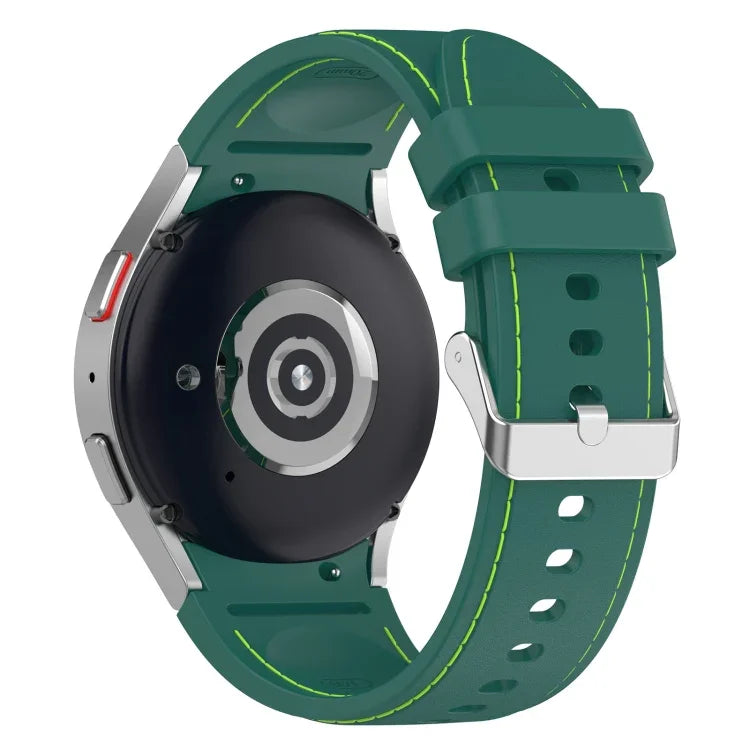 Pulseira de Relógio em Couro e Silicone, Para Samsung Galaxy Watch 6 / 6 Classic