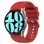 Pulseira de Relógio em Couro e Silicone, Para Samsung Galaxy Watch 6 / 6 Classic