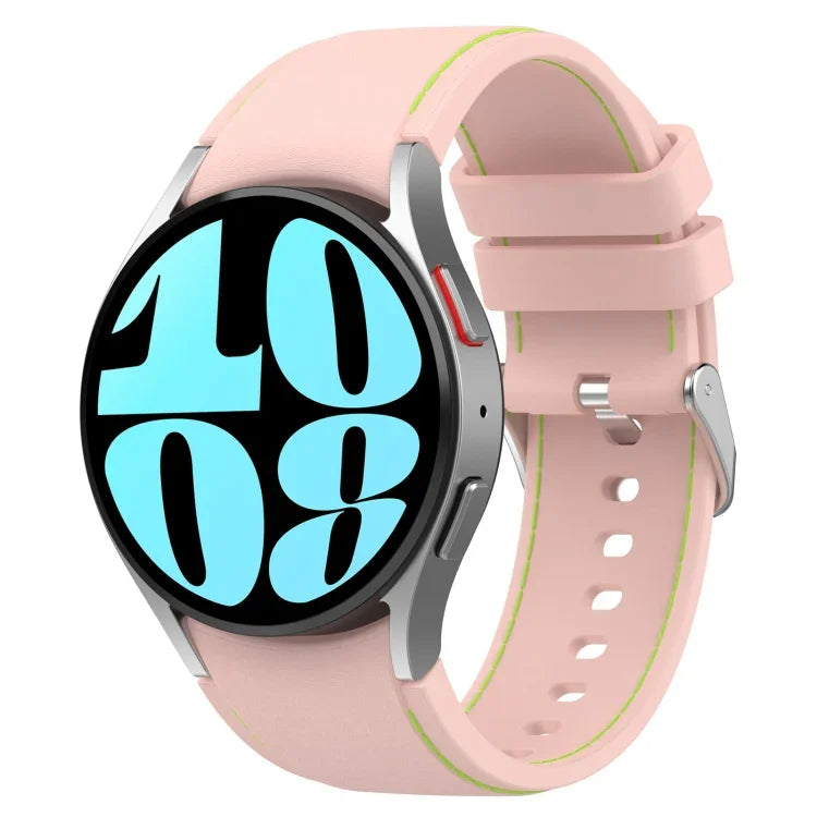 Pulseira de Relógio em Couro e Silicone, Para Samsung Galaxy Watch 6 / 6 Classic