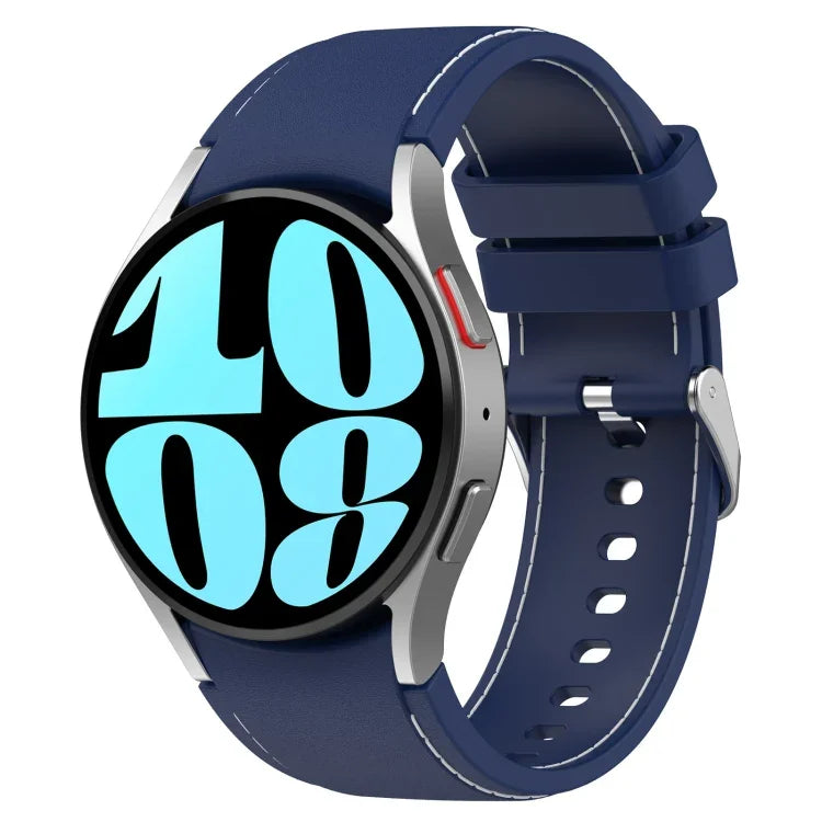 Pulseira de Relógio em Couro e Silicone, Para Samsung Galaxy Watch 6 / 6 Classic