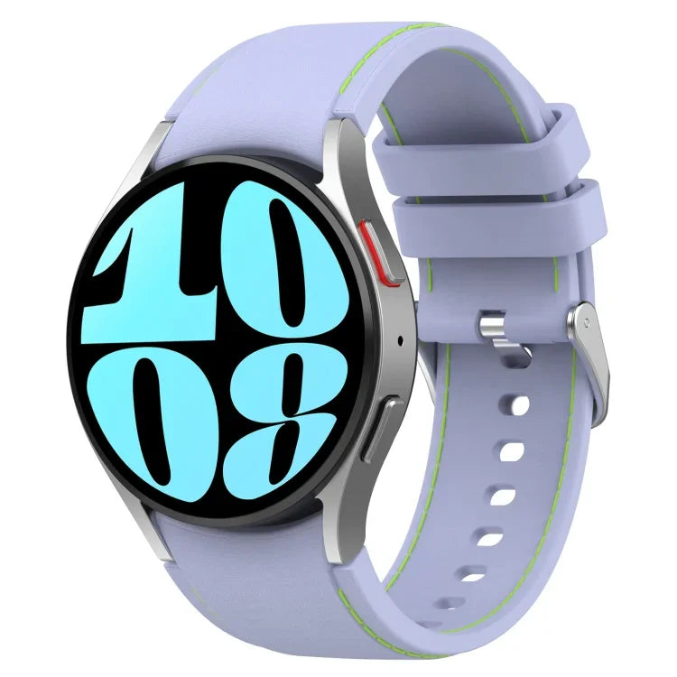Pulseira de Relógio em Couro e Silicone, Para Samsung Galaxy Watch 6 / 6 Classic