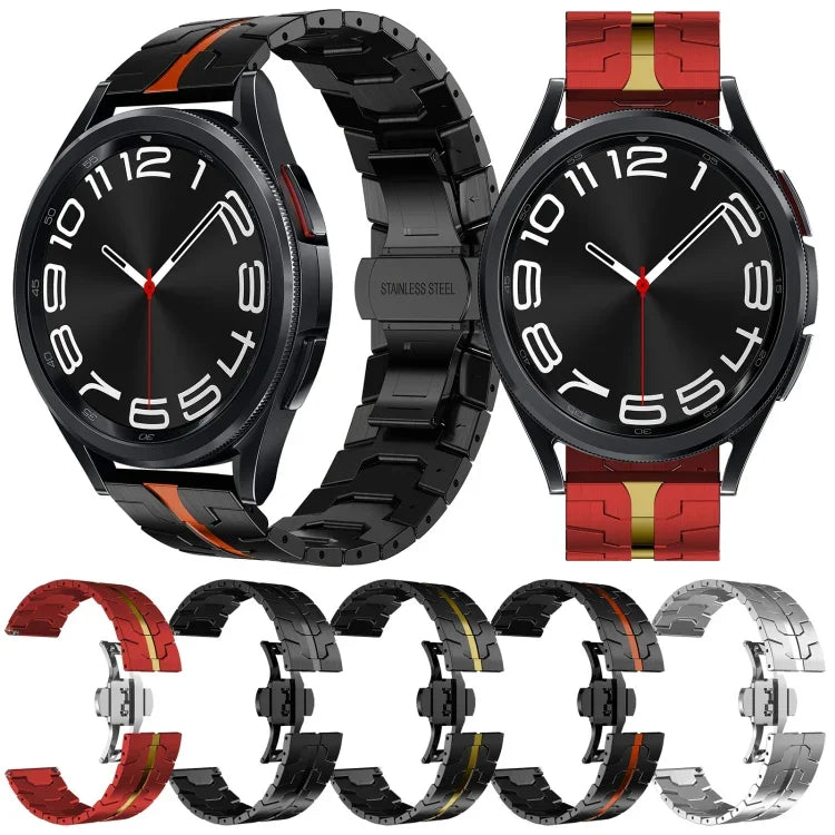Pulseira de Relógio em Metal de Aço Inoxidável, Para Samsung Galaxy Watch 6 / 6 Classic