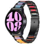 Pulseira de Relógio em Metal com Três Contas de Resina, Para Samsung Galaxy Watch 6 / 6 Classic