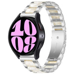 Pulseira de Relógio em Metal com Três Contas de Resina, Para Samsung Galaxy Watch 6 / 6 Classic