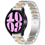 Pulseira de Relógio em Metal com Três Contas de Resina, Para Samsung Galaxy Watch 6 / 6 Classic