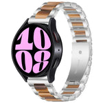 Pulseira de Relógio em Metal com Três Contas de Resina, Para Samsung Galaxy Watch 6 / 6 Classic