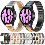 Pulseira de Relógio em Metal com Três Contas de Resina, Para Samsung Galaxy Watch 6 / 6 Classic