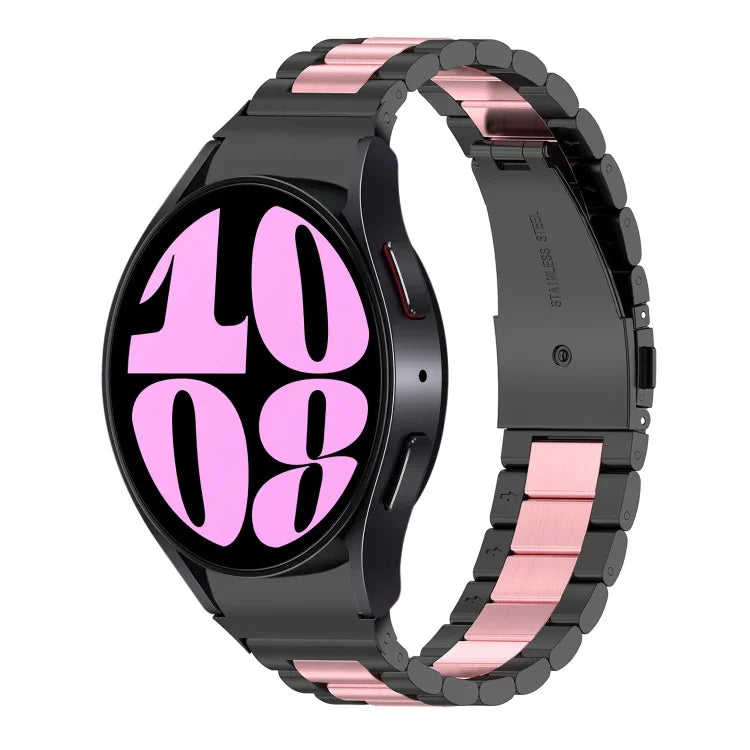 Pulseira de Relógio em Aço Inoxidável com Três Contas, Para Samsung Galaxy Watch 6 / 6 Classic