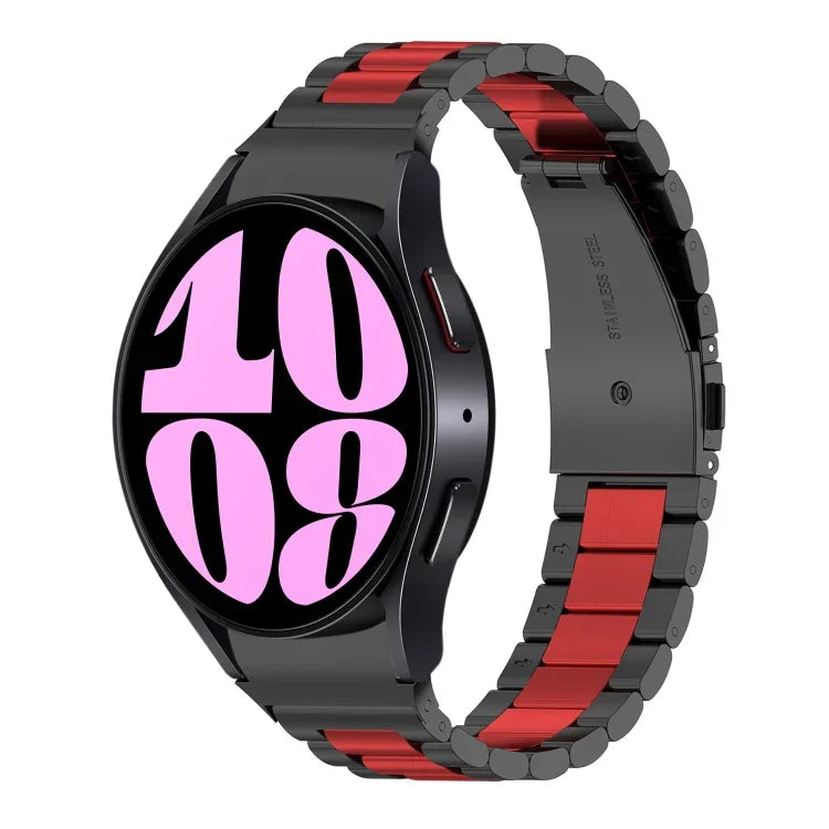 Pulseira de Relógio em Aço Inoxidável com Três Contas, Para Samsung Galaxy Watch 6 / 6 Classic