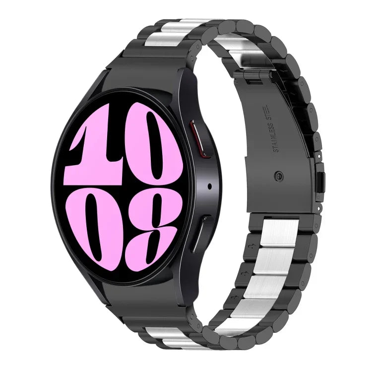 Pulseira de Relógio em Aço Inoxidável com Três Contas, Para Samsung Galaxy Watch 6 / 6 Classic
