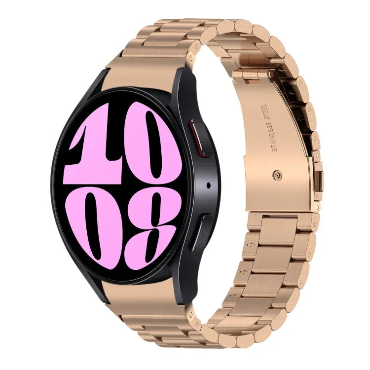 Pulseira de Relógio em Aço Inoxidável com Três Contas, Para Samsung Galaxy Watch 6 / 6 Classic