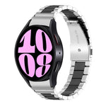 Pulseira de Relógio em Aço Inoxidável com Três Contas, Para Samsung Galaxy Watch 6 / 6 Classic