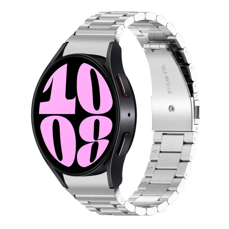 Pulseira de Relógio em Aço Inoxidável com Três Contas, Para Samsung Galaxy Watch 6 / 6 Classic