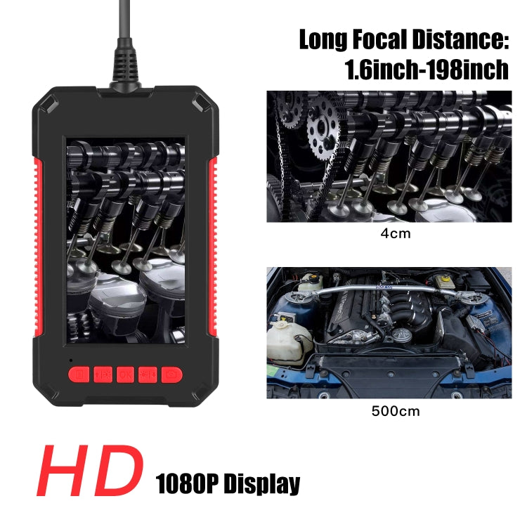 Endoscópio industrial portátil integrado com ecrã vertical HD impermeável P40 3,9mm vermelho, 2m, 5m, 10m